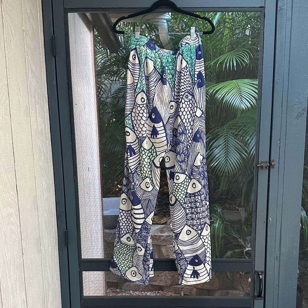 Stylish Fish Print Wide-Leg Pants - Picture 5 of 5
